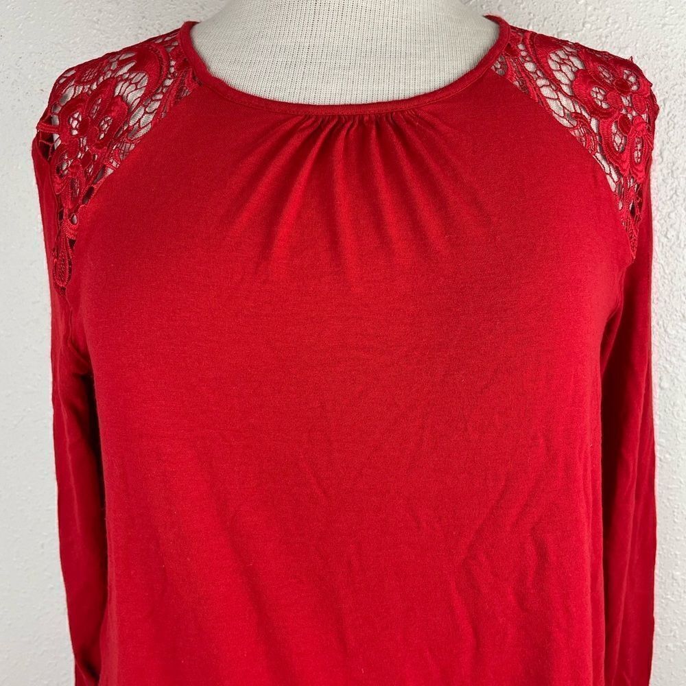 H&M Long Sleeve Red Top Size L - Picture 2 of 6